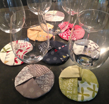 quilted wine coasters